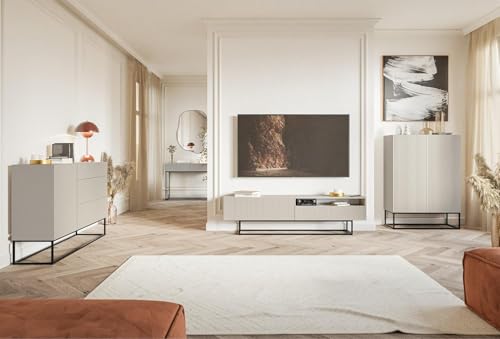 Selsey Consola Recibidor Mesa De Consola con Cajón De Lamas Patas Negras 90 x 79 cm Beige Gris Veldio - imagen 2