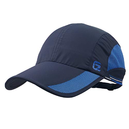 iBasingo Baseball Kappe Frauen MäNner Laufkappe Unisex Polyester Baumwolle Papa Hut Ultraleichte, Schnell Trocknende Schirmkappe Atmungsaktive Weiche Sportkappe Zum Wandern Im Freien BVH01(Dunkelblau) Cover