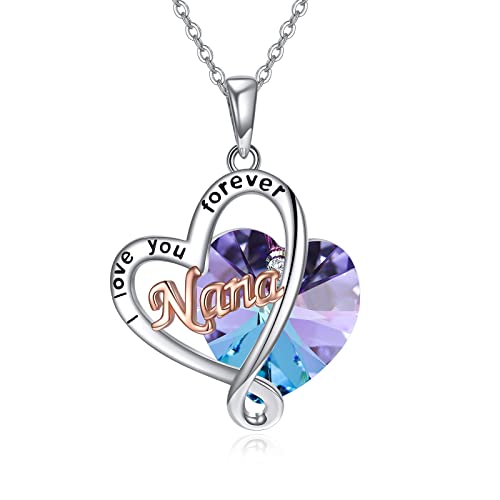 Wteniy Gifts For Grandma,Sterling Silver Heart Necklaces For Women, Birthday Christmas Jewelry Gifts For Nana Mom From Daughter Granddaughter #TOP10
