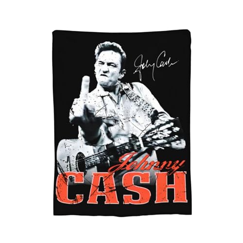 Johnny Country Music Cash Blanket Funny Graphic Aesthetics Throw Blanket Lightweight Soft Warm Air Conditioning Blanket for All Seasons 80"X60"