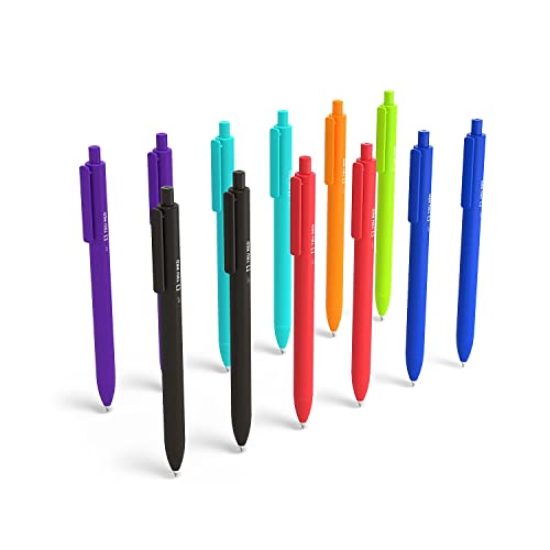 Image of TRU RED Retractable Gel Pens, Medium Point 0.7mm, Assorted Ink Colors, 24 Pack - Quick‑Dry Pens for Office & Classroom Use