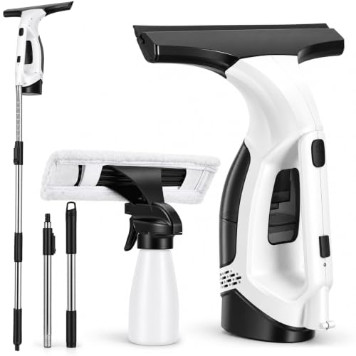 Image of Window Vacuum Cleaner Cordless 20000Pa, Telescopic Window Vac 150ml Tank