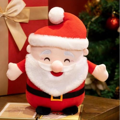 Image of Tickles Santa Claus Smiling Beard Look Soft Stuffed Plush Toy for Kids Boys & Girls Christmas Day (Size: 20 cm Color: Red)