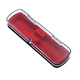 1 Piece Pen Case Box Plastic Pen Storage Display Case Pencil Box Cases Ballpoint Pen Boxs Case Rectangle Single Pen Display Storage Tube, Red