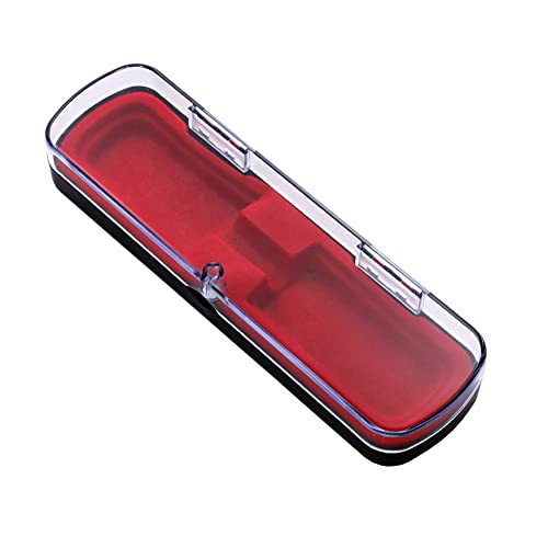 lasenersm 1 Piece Pen Case Box Plastic Pen Storage Display Case Pencil Box Cases Ballpoint Pen Boxs Case Rectangle Single Pen Display Storage Tube, Red