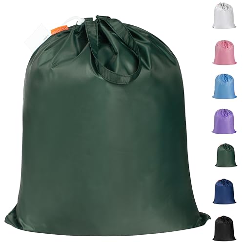 Polecasa Extra Heavy-Duty Laundry Bag with Handles, Green, 21x24”
