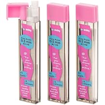 Enday Mechanical Pencil Refills, Black HB #2 Lead, White Eraser, Pack of 3 30 Leads & 6 Erasers