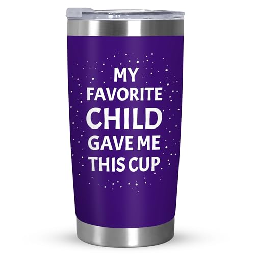 TEEZWONDER Gifts for Mom from Daughter Son - Favorite Child 20 oz Stainless...