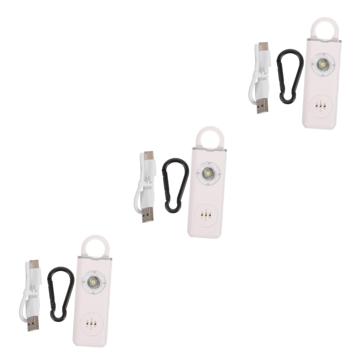 BESPORTBLE avertisseurs sonores clé de sécurité alarme trousseau de sécurité girly mignon porte-clés défense femme porte-clés de sécurité pour femme self défense Plastique blanche
