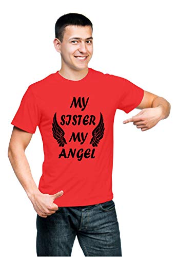 Image of Hangout Hub Mens- Cotton Printed Regular Fit T-Shirts (Pack of 1) My Sister My Angel Matching Tees for Brothers Family and Friends
