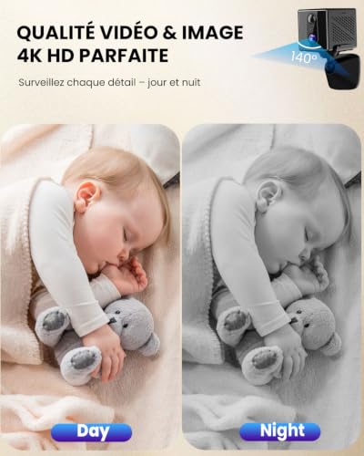 Mini Caméra Espion Sans Fil, 4K Caméra WiFi Intérieur 5G & 2.4GHz, Détection de Mouvement, Vision Nocturne, Batterie 2000 mAh Ultra Longue Autonomie, Stockage Cloud Gratuit, Carte SD, Idéale pour Ma – vue 3
