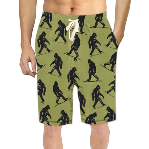 Mens Pajama Shorts Graphic Lounge Bottoms Sleep Pjs with Pockes