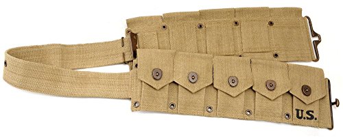 World War Supply US WW2 M1923 Cartridge Belt with Suspenders & First Aid Kit Khaki Marked JT&L 1942