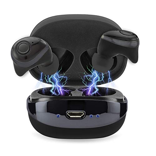 Coby True Wireless Bluetooth Earbuds, Mini in Ear Headphones & Charging Case |Built-in Mic | 3D Stereo Sound W/Deep Bass| 18H Play Time| IPX5 Sweatproof Earphones for Workouts, More- Black/Gunmetal
