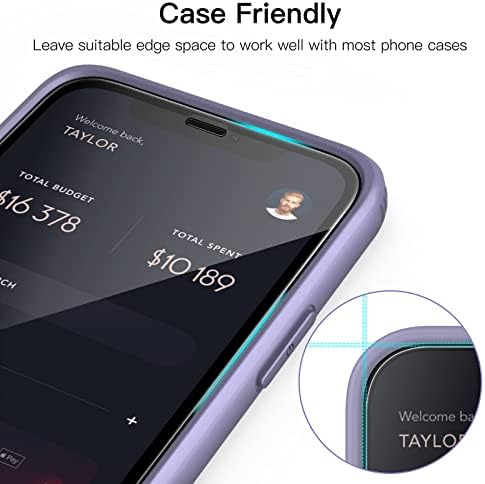 JETech Pełny Pokrycie Ochraniacz Ekranu dla iPhone 11/XR 6,1 Cala, Czarna Krawędź, Screen Protector z Szkło Hartowane Film Folia z Narzędzie Łatwej Instalacji, HD Przezroczyste, 3 Sztuki