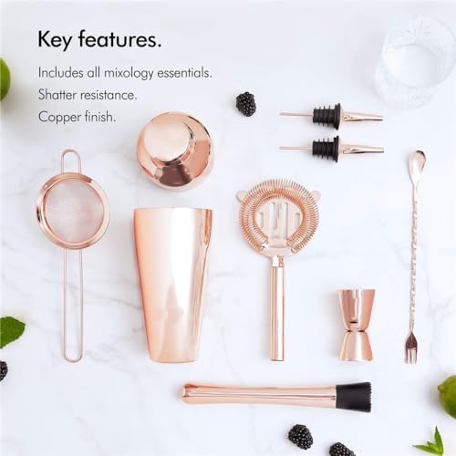 Coctelera acero inoxidable Nordic set 8 piezas rosa gold miniatura 3