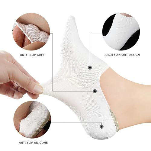 Wernies Low Socks Women No Show Socks Non Slip Flat Boat Line