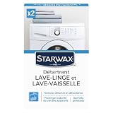 STARWAX - Détartrant pour Lave-Linge et Lave-Vaisselle - Élimine le Tartre et les Dépôts - Prolonge la Durée de Vie des Appareils - Fabriqué en France - 2x75g - 6b mois de Traitement