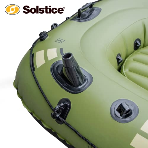 Solstice Outdoorsman 12-Foot Heavy-Duty Inflatable Fishing Boat With Quad Swivel Oar Locks And Dual Rod Holders, Motor Compatible #TOP4