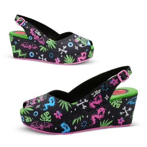 Image of Hot Chocolate Design Funky Women's Peep Toe Wedge Sandals