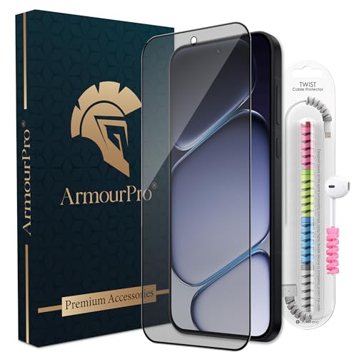 Image of ArmourPro Anti Glare Matte Tempered Glass for OnePlus Nord CE 6, Anti-Fingerprint Screen Protector, 9H Scratch Resistant, Smooth Touch, Easy Installation Kit with Cable Protector