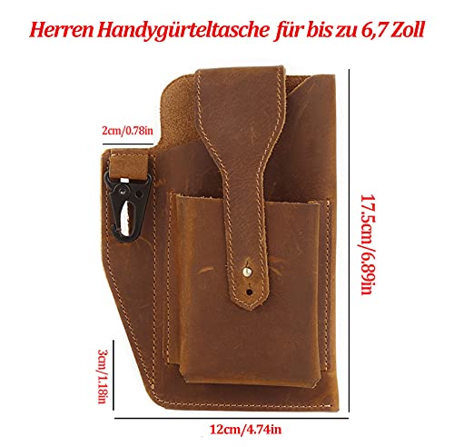 Custodia da cintura da uomo in vera pelle per