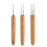 ccHuDE 3 Pcs 0.5mm Dreadlock Crochet Hook Wood Crochet Needles Hair Dreadlocks Tool for Braid Craft