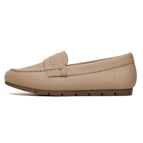 Image of Cvistpieo Loafers for Women Comfortable Dressy Casual Work Flats Lightweight & Breathable Slip On Walking Shoes Knit