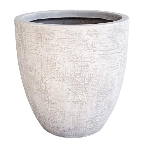 Pacific Bay 12\" Flower Pot Planter for Indoor/Outdoor - 12\" L x 12\" W x 13\" H - Weather Resistant, Lightweight, Modern Commercial Grade Design - Distressed Stone Finish