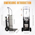 Electric Stair Climbing Dolly, 661lb 600W Powered Electric Stair Climbing Hand Trucks Dolly Cart with Rubber Tracks for Moving, Heavy Duty Stair Climber (Pure Black)