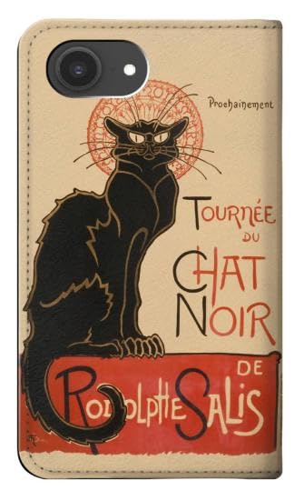 Étui de protection iPhone 17e anti-rayure motif chat noir vintage