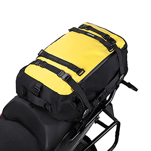 Alforja para motocicleta Rhinowalk 30L impermeable amarilla
