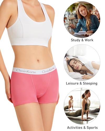 Boy Shorts Underwear for Women Cotton Mid-High Waist Full Coverage, 4 Pack — view 4