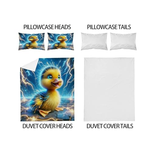 Housse de couette lion infroissable parure de lit microfibre