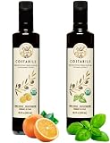 Basil Infused and Orange Infused Olive Oil. Perfect for Dressing, Baking and Cooking - COSTABILE