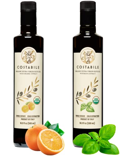 Basil Infused And Orange Infused Olive Oil. Perfect For Dressing, Baking And Cooking - Costabile #TOP10