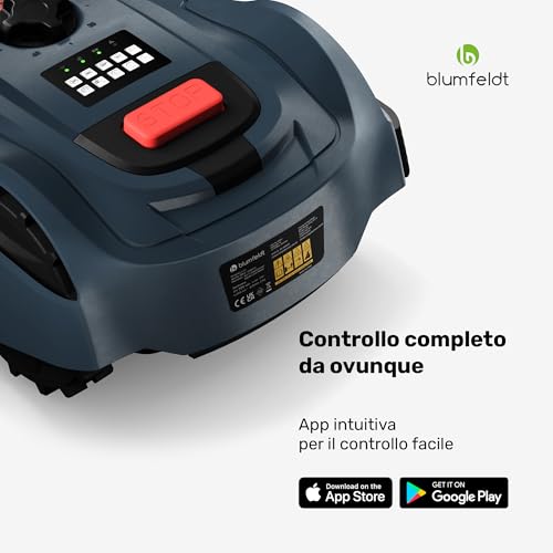 Blumfeldt GrassConnect - Robot Tagliaerba, Controllo App, Copre Fino a 1.000 m², Batteria Agli Ioni di Litio, Ricarica Automatica, Silenzioso, Sensori Pioggia & Collisione, Altezza Regolabile - 3