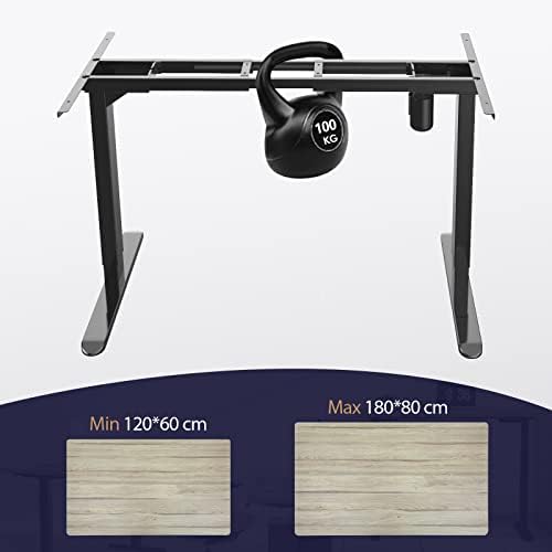 AIMEZO Electric Standing Desk Frame Height Adjustable Sit Stand Table Frame, 2-Stage Heavy Duty Steel Desk Legs with Up Down Control Panel (Frame Only, Grey)