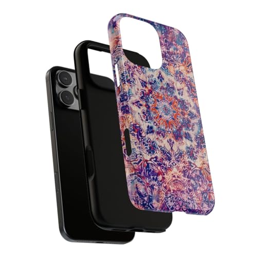 Coque iPhone 16 Pro Max rigide motif oriental violet premium - 3