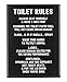 Elegant Signs Toilet Rules Sign Funny Bathroom Decor - Please Seat Yourself and Have a Nice Poop - Wash Your Hands Ya Filthy Animal