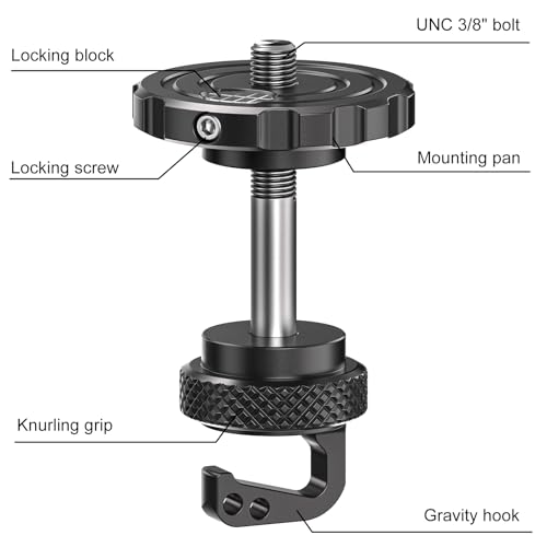 ARCA Ball Head Converter Adapter for BOG DeathGrip Conversion Mount All Metal WEYLLAN BA5 Anti BallHead Loosening, Gravity Hook Design Compatible with Universal Tripod Ballhead with 3/8" Female Thread by WEYLLAN - Image 8