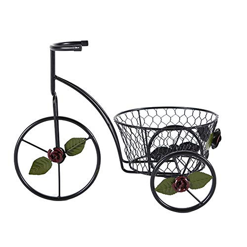 Ccsun Patio Mini Bicycle Planter, Creative Garden Iron Tricycle Plant Stand For Home Decor Desktop Plant Stand-Black A 39×19×28Cm #TOP2