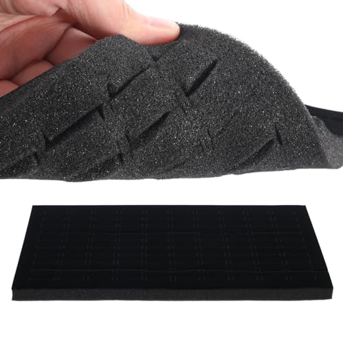 Toyvian Inserti Spugna per Gioielli 5 Pezzi Nero – Organizer per Anelli e Orecchini, Vassoi per Esposizione da Cassetto, per Riporre Spille e Accessori