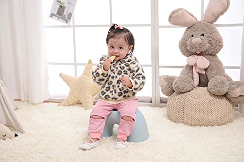 Minicoco Toddler Fleece Warm Outwear Hooded Jacket For Baby Girl Zipper Up Fall Winter Coat Cartoon Sweatshirt,Leopard Print #TOP2