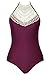 CUPSHE Women's Crochet Halter Padding One Piece Swimsuit Medium Burgundy