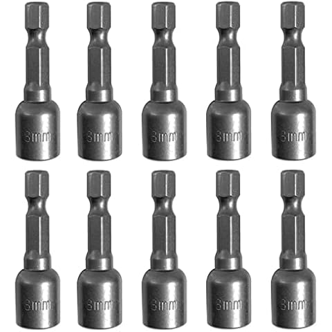 5/16'' Nut Driver Bit Sets 10PCS, SKZIRI 5/16 inch Nut Driver Hex Shank Quick Change Socket Nut Impact Driver Adapter Alloy Steel Cover