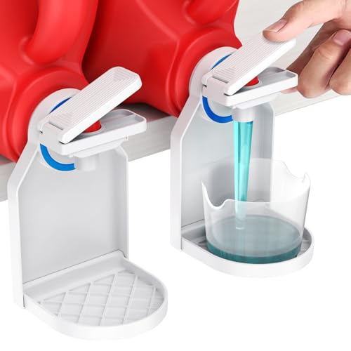KMOUANTS 2 Pack Laundry Detergent Dispenser Cup Holder, Nozzle button upgrade,Easily No More runny or Messy Laundry Detergent, Laundry Cup Holder and drip Tray Room Organization and Storage by KMOUANTS - Used condition - US$8.99