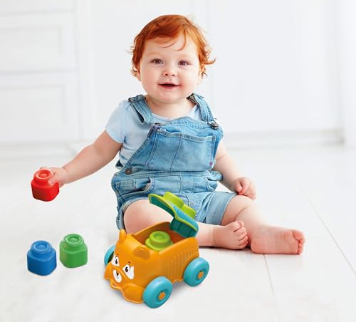 Image of Clementoni Soft Clemmy - Touch and Play Sensory Puppy, Children 6-36 Months, Fox Shaped Binder Basket with 4 Bricks, Early Childhood Game, Develops Manual and Touch, Made in Italy, 17487
