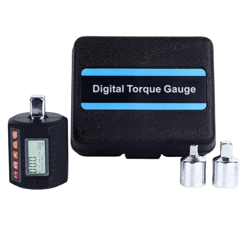 Gavigain Numérique Clé Dynamométrique Mètre, LCD Rétro-Éclairage, 4 Unités kgf.cm Nm lbf.ft lbf.in, 1 4 3 8 1 2 Pouces Adaptateurs, pour Voiture Vélo Réparation À Domicile