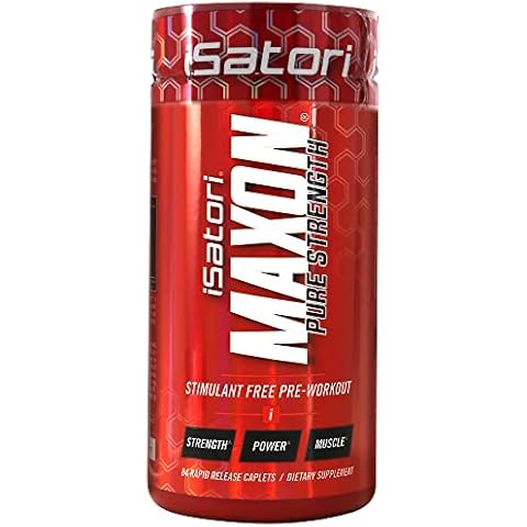 iSatori Maxon Stim Free Pre Workout Tablets, Pure Strength & Performance Formula with Kre-Alkalyn Creatine, Fenugreek, Agmapure & elevATP, Caffeine Free Pre Workout for Men, 84 Tablets Cover